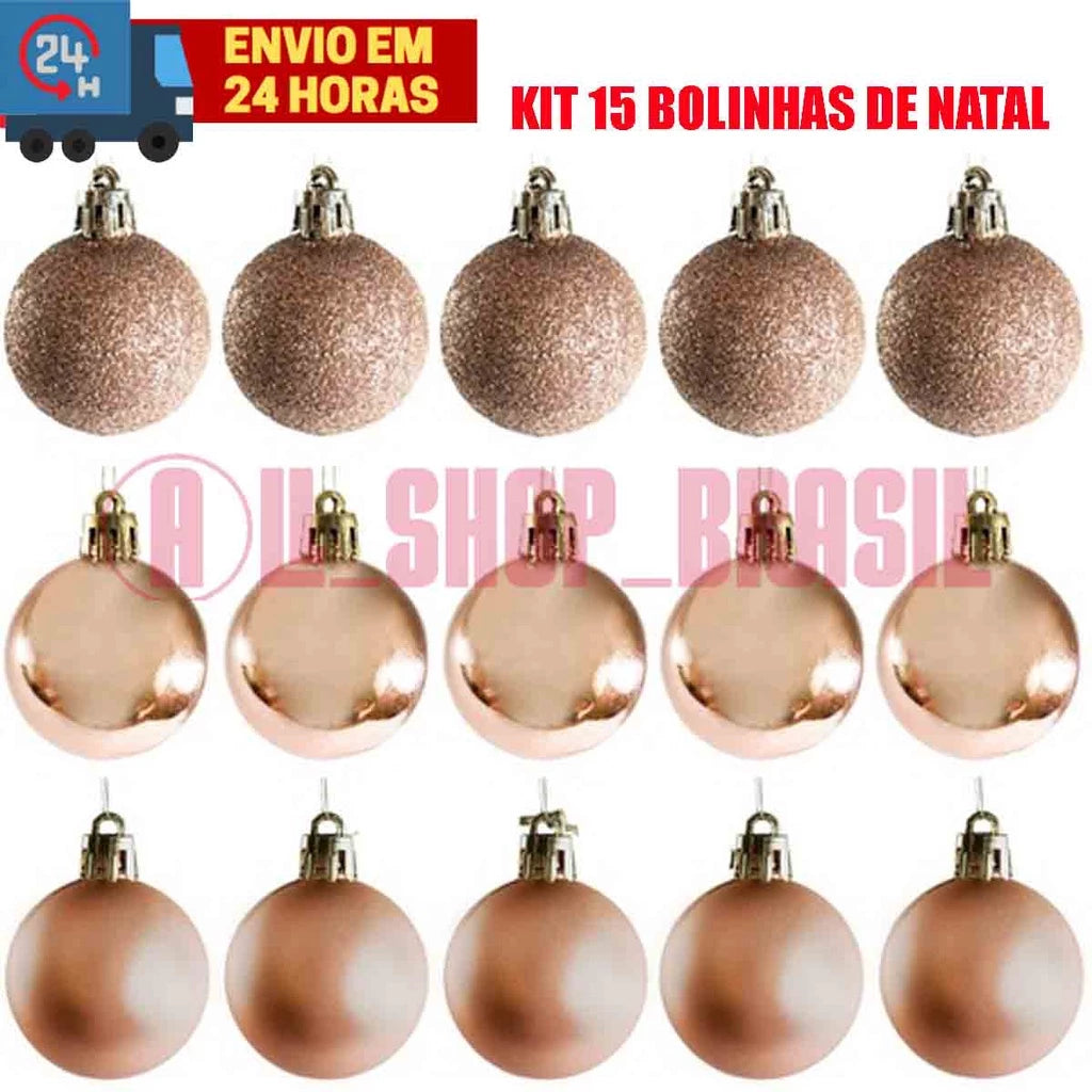 15 Bolas Natal Glitter, Fosca, Lisa - Master Christmas