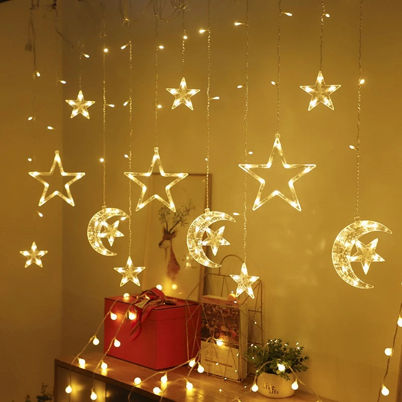 Pisca Pisca De 138 LEDs 8 Funções 3.5 Metros para Decoração luzes de Natal -HS0202