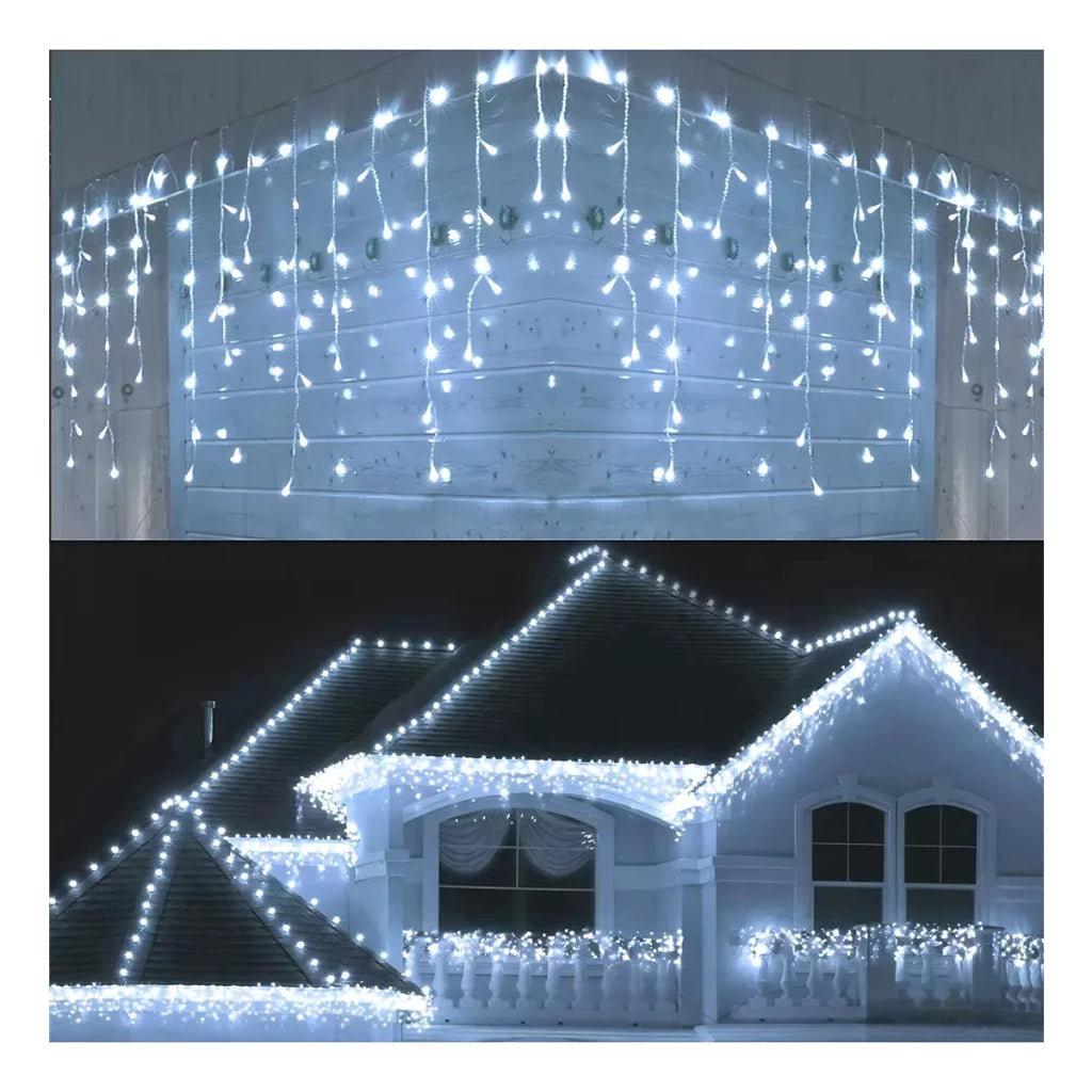 Cascata 400 Led's Decoração Natal Festas 10m Fixo 110v/220v