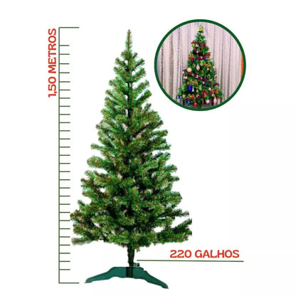 Árvore De Natal Pinheiro 210cm 600 Galhos Cheia Premium Verde